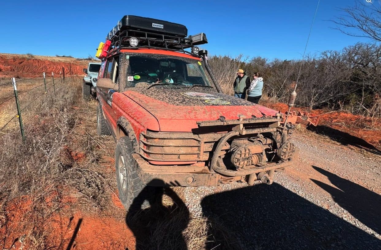 Red dirt and mud on the trail